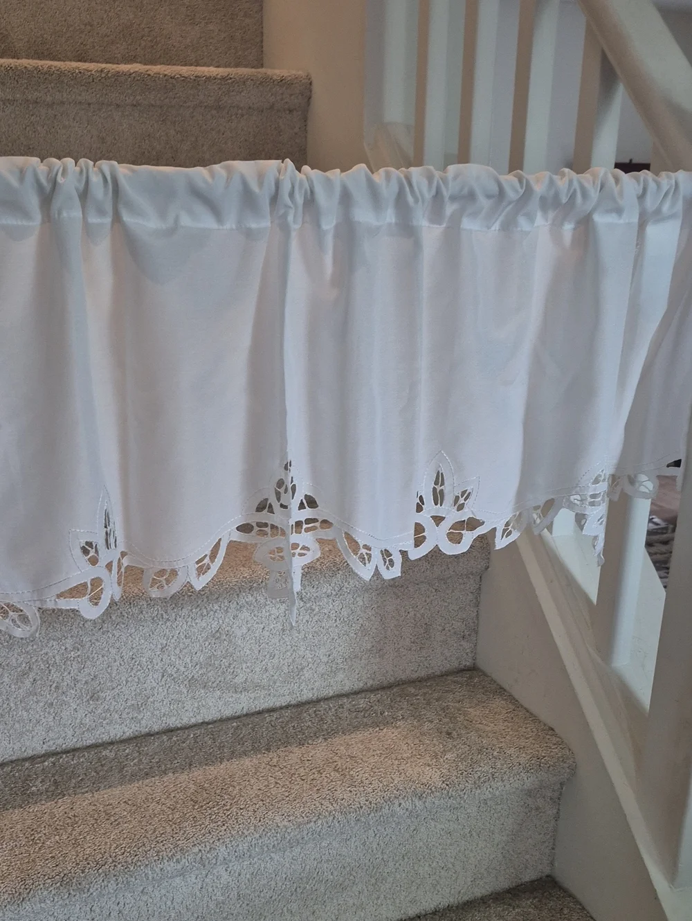 Mainstays White Cutwork Lace Battenberg Valance 60x16